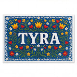 Tyra Name Art - Floral Farmhouse personalized wall print for kids