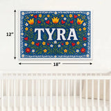 Tyra Name Art - Floral Farmhouse personalized wall print for kids