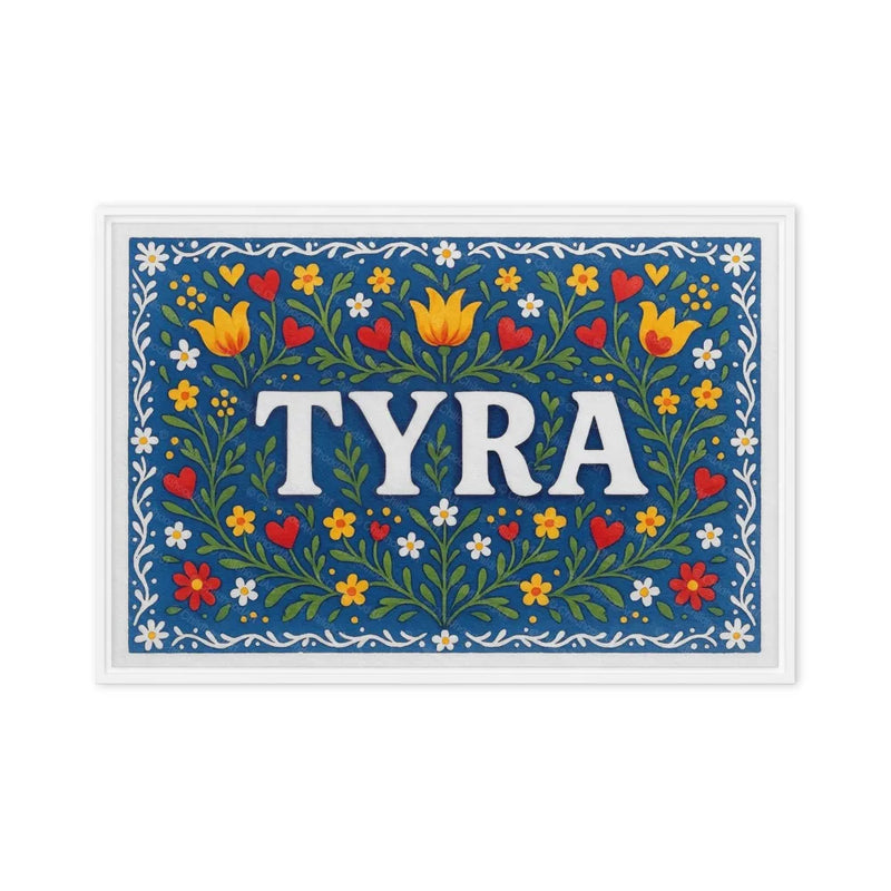 Tyra Name Art - Floral Farmhouse personalized wall print for kids
