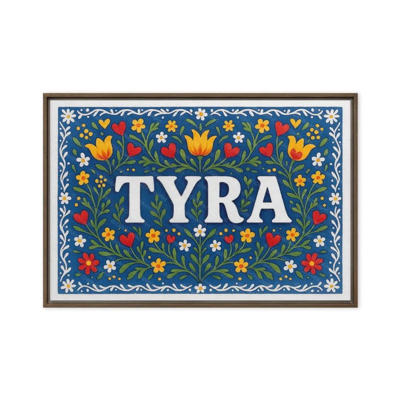 Tyra Name Art - Floral Farmhouse personalized wall print for kids