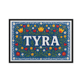 Tyra Name Art - Floral Farmhouse personalized wall print for kids