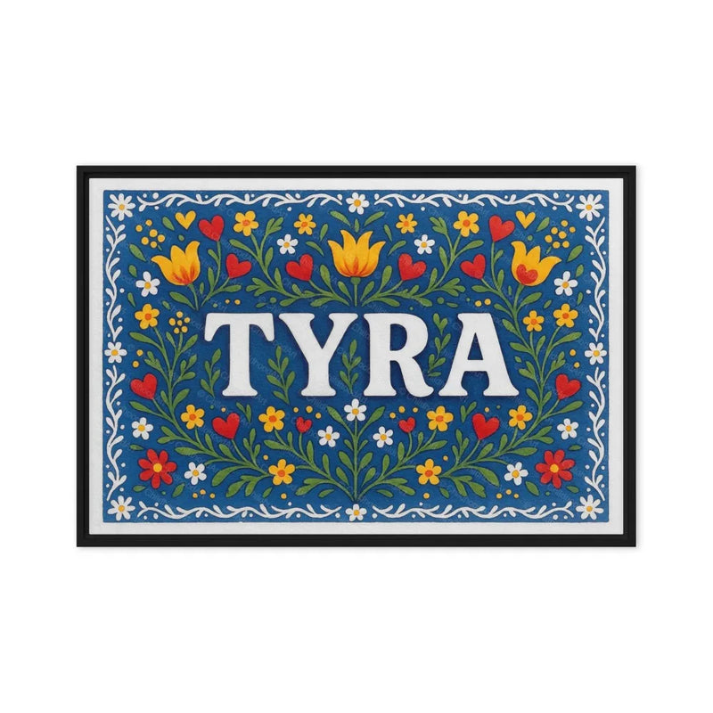 Tyra Name Art - Floral Farmhouse personalized wall print for kids
