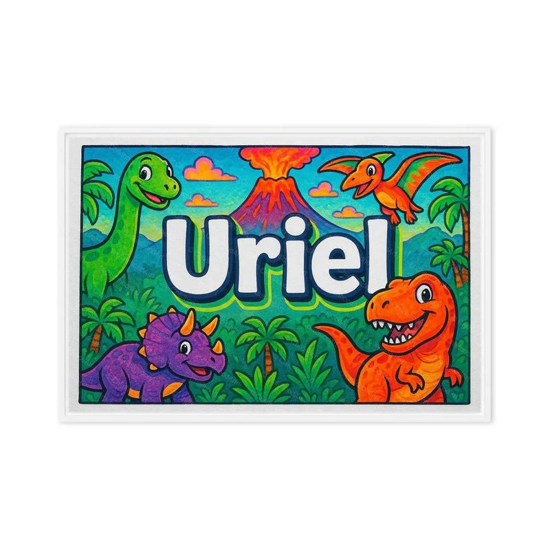 Uriel Name Art - Dinosaur Adventure personalized wall print for kids