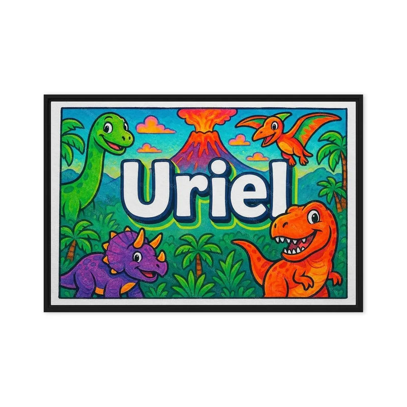 Uriel Name Art - Dinosaur Adventure personalized wall print for kids
