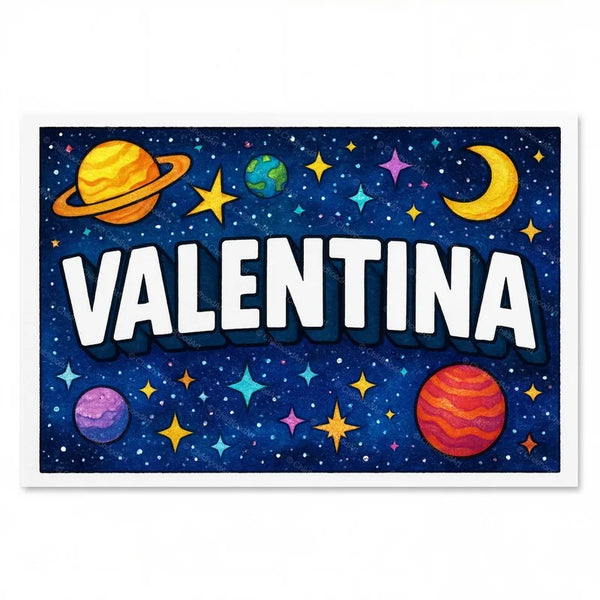 Valentina Personalized Space Explorer Name Art