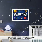 Adventurous personalized space name art for Valentina