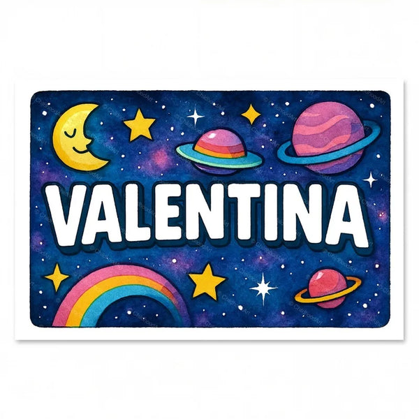Valentina Personalized Space Explorer Name Art