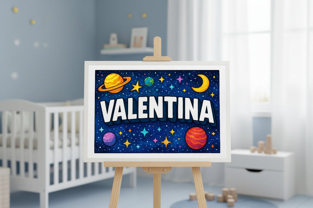 Personalized name art for Valentina