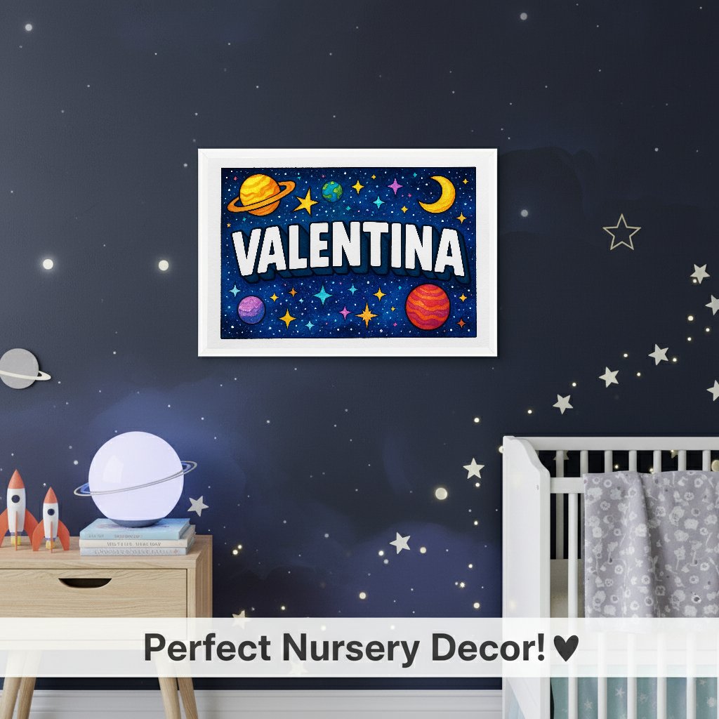 Personalized name art for Valentina