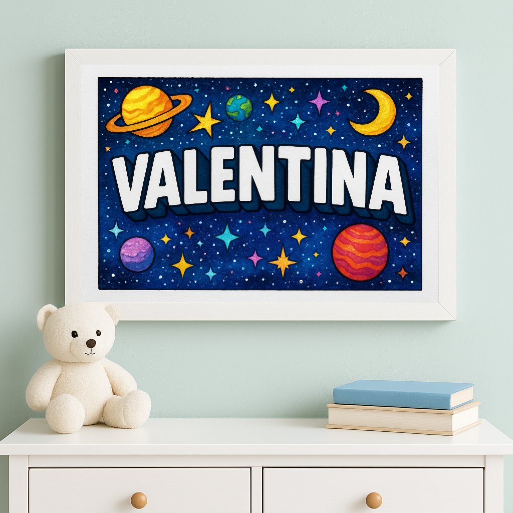 Personalized name art for Valentina