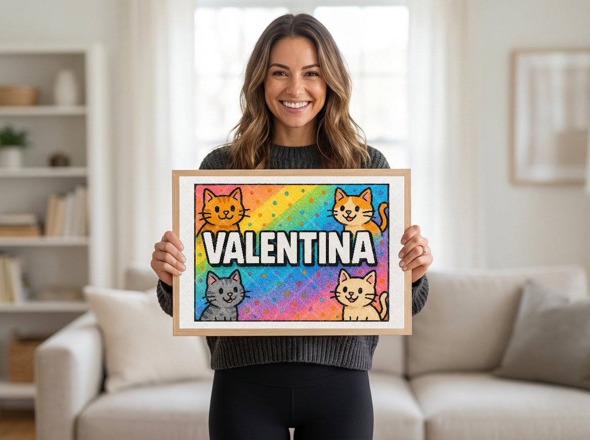 Personalized name art for Valentina