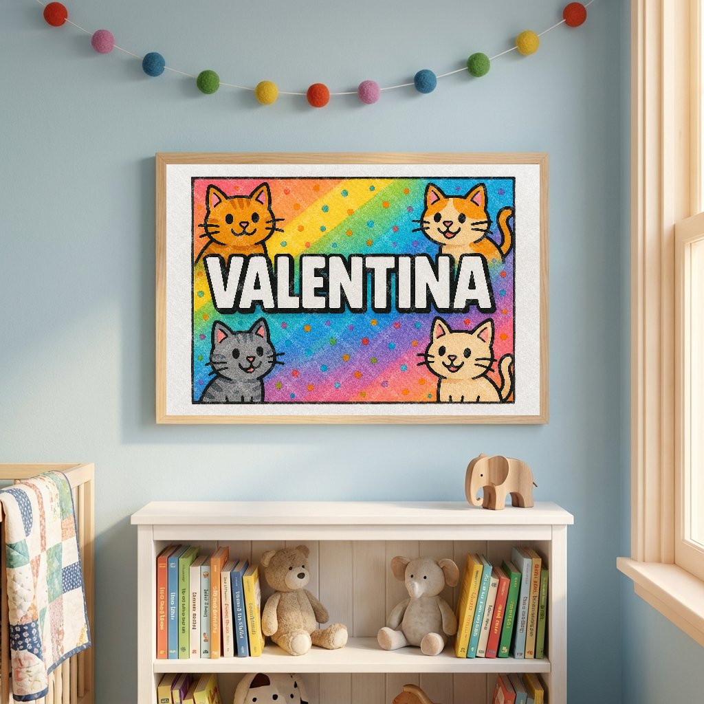 Personalized name art for Valentina