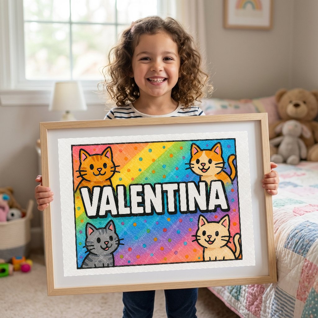 Personalized name art for Valentina