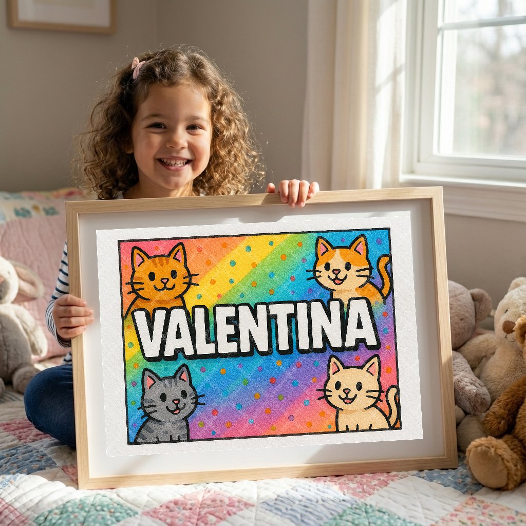 Personalized name art for Valentina