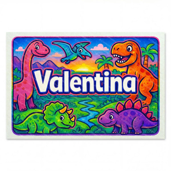 Valentina Personalized Dinosaur Art