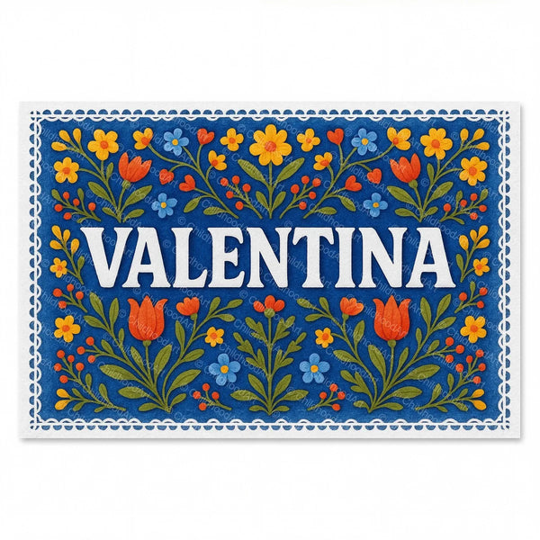 Valentina Floral Farmhouse Name Art