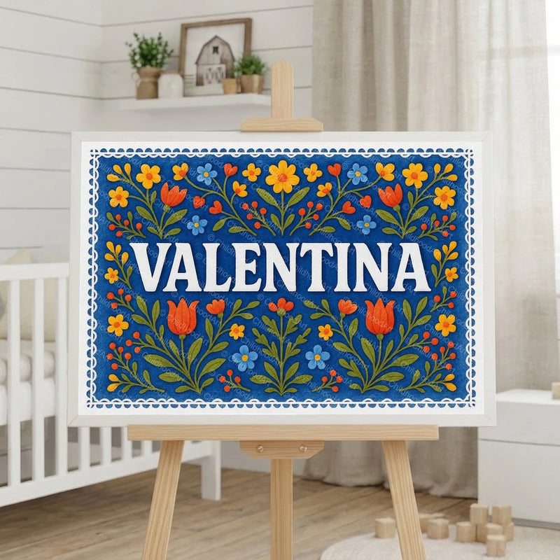 Calm personalized name art for Valentina