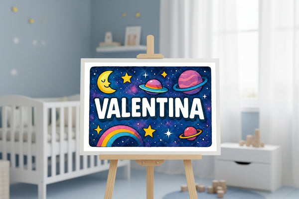 "Valentina" Amongst the Stars Personalized Space Artwork