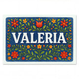 Valeria Name Art - Floral Farmhouse personalized wall print for kids