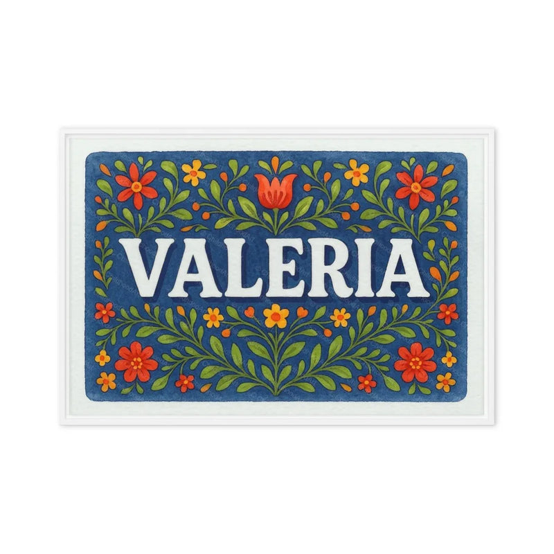 Valeria Name Art - Floral Farmhouse personalized wall print for kids