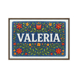 Valeria Name Art - Floral Farmhouse personalized wall print for kids