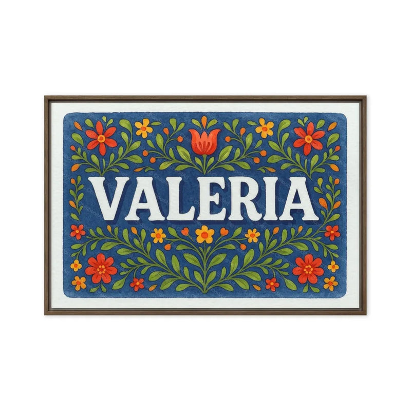 Valeria Name Art - Floral Farmhouse personalized wall print for kids