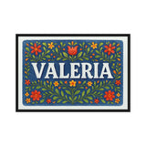 Valeria Name Art - Floral Farmhouse personalized wall print for kids
