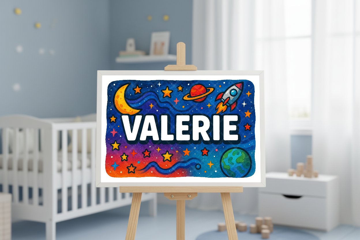 Personalized space name art for Valerie