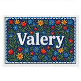 Valery Name Art - Floral Farmhouse personalized wall print for kids