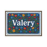 Valery Name Art - Floral Farmhouse personalized wall print for kids