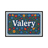 Valery Name Art - Floral Farmhouse personalized wall print for kids