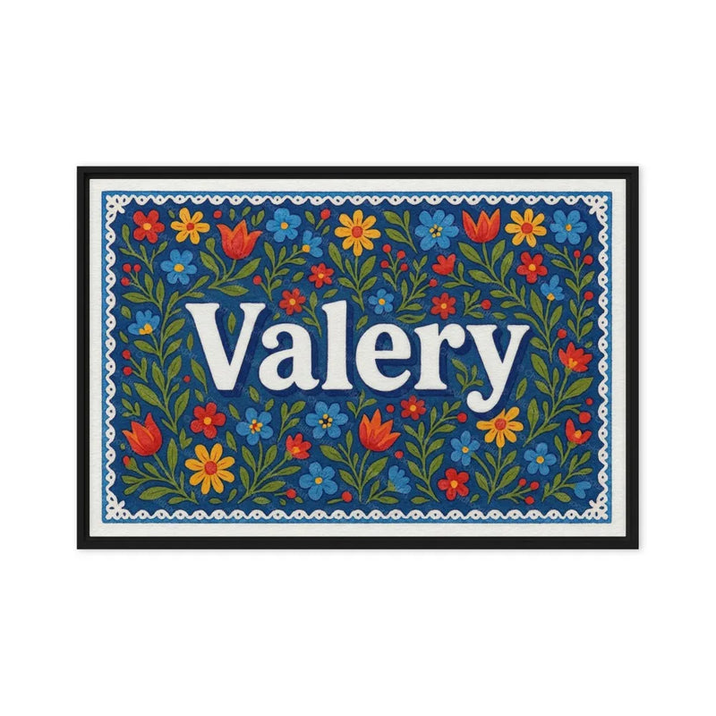 Valery Name Art - Floral Farmhouse personalized wall print for kids