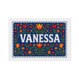 Vanessa Name Art - Floral Farmhouse personalized wall print for kids