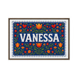 Vanessa Name Art - Floral Farmhouse personalized wall print for kids