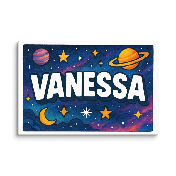 Vanessa Name Art - Space Explorers Personalized Wall Art