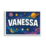 Vanessa Name Art - Space Explorers personalized wall print for kids