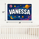 Vanessa Name Art - Space Explorers personalized wall print for kids