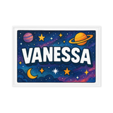 Vanessa Name Art - Space Explorers personalized wall print for kids
