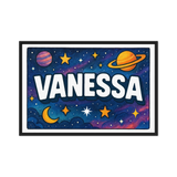 Vanessa Name Art - Space Explorers personalized wall print for kids