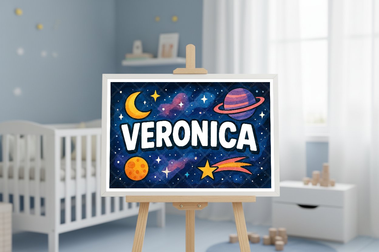 Personalized space name art for Veronica