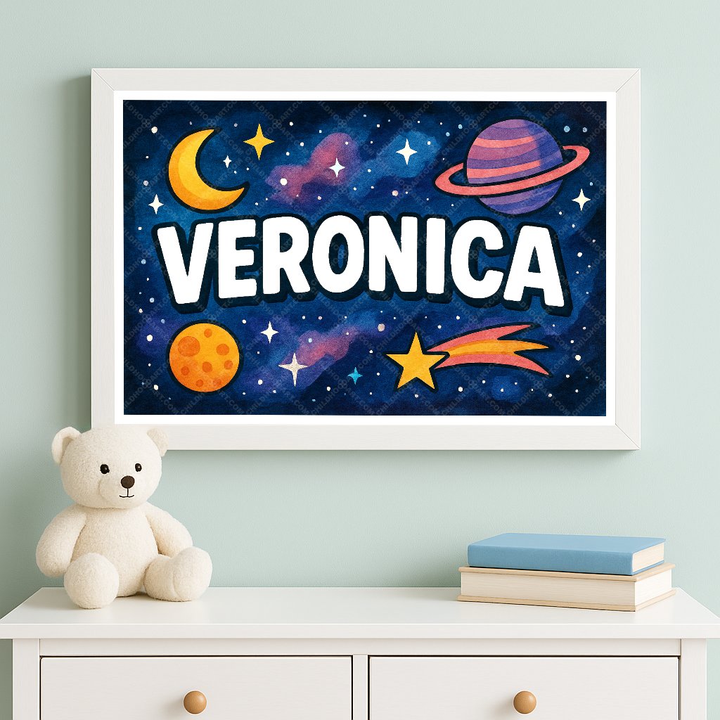 Personalized space name art for Veronica