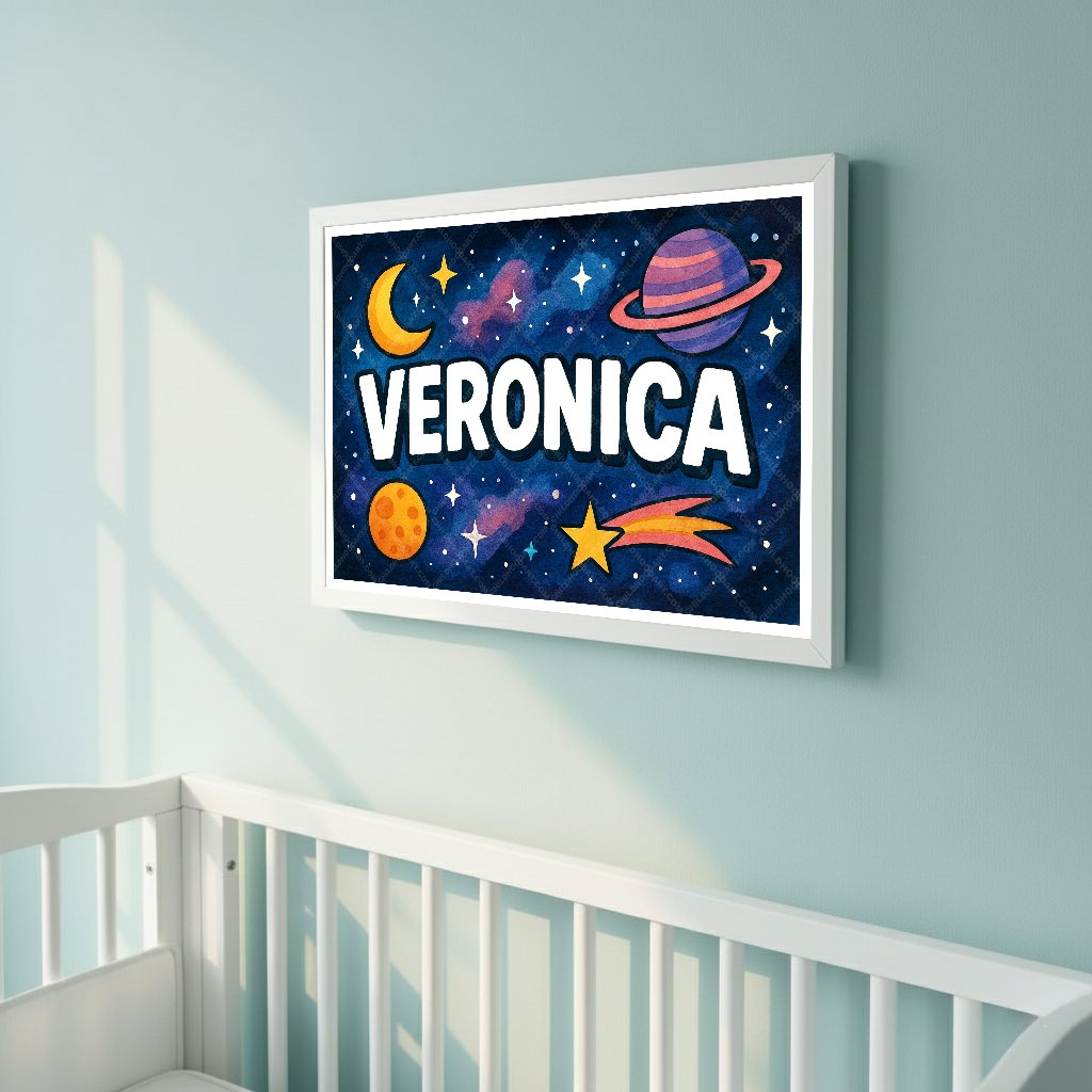 Personalized space name art for Veronica