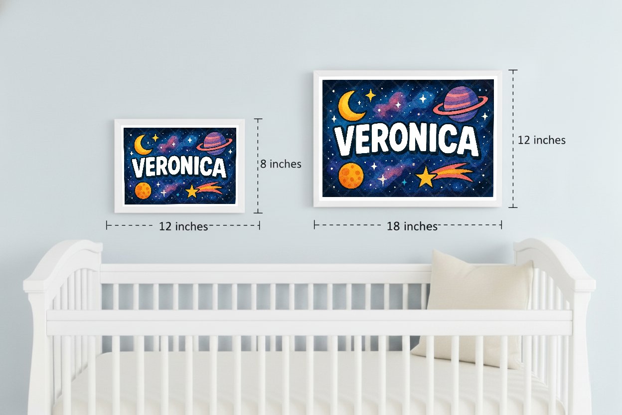Personalized space name art for Veronica