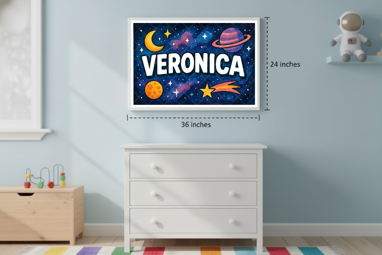 Personalized space name art for Veronica