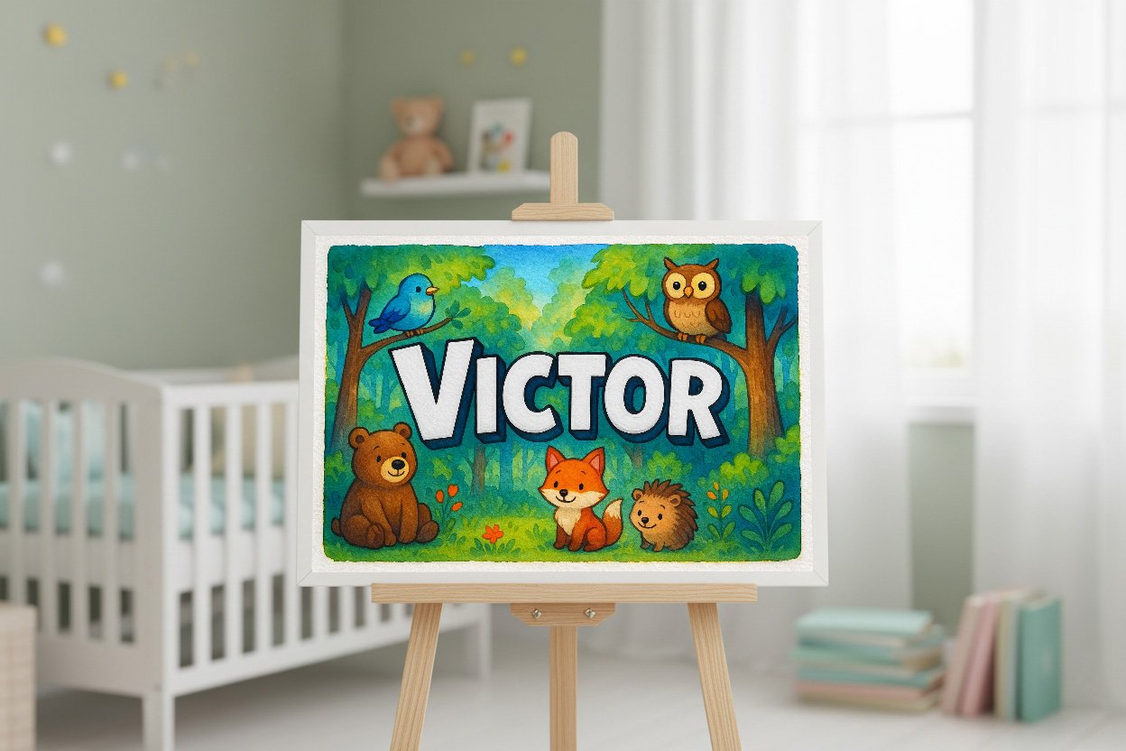 Personalized name art for Victor