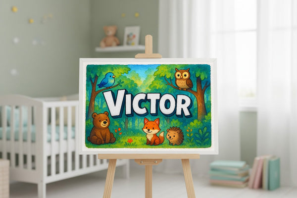 Victor’s Personalized Forest Friends Art