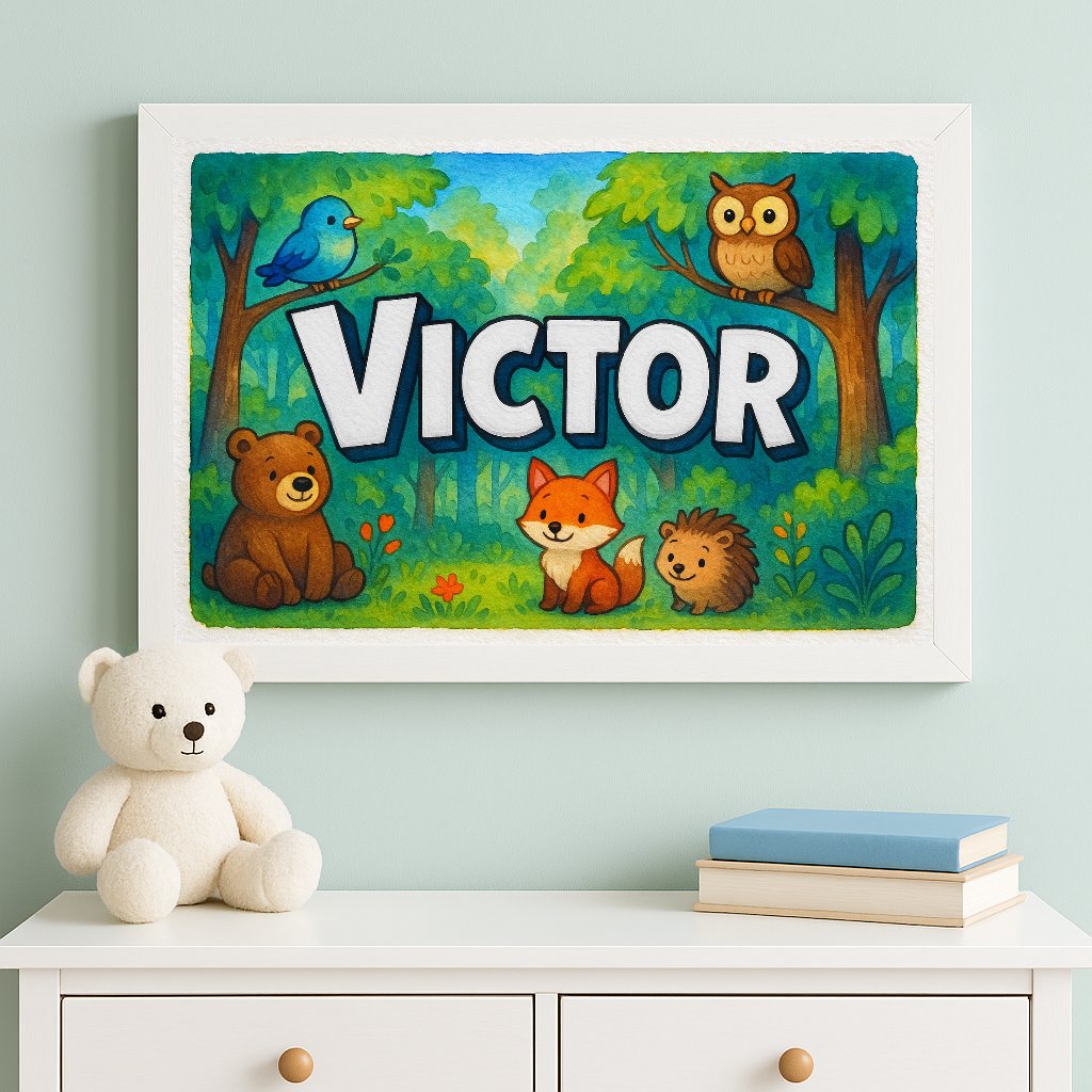 Personalized name art for Victor