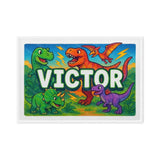 Victor Name Art - Dinosaur Adventure personalized wall print for kids