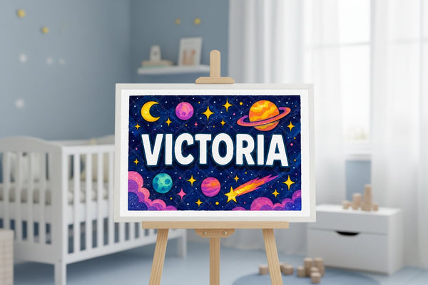 "Victoria" Amongst the Stars Personalized Space Artwork