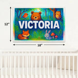 Calm personalized woodland name art for Victoria